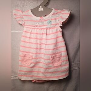 Charming Pink Striped Kids Dress with Jellyfish Detail